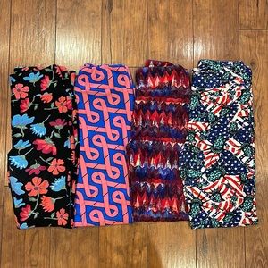 LuLaRoe one Size Leggings Lot of 4